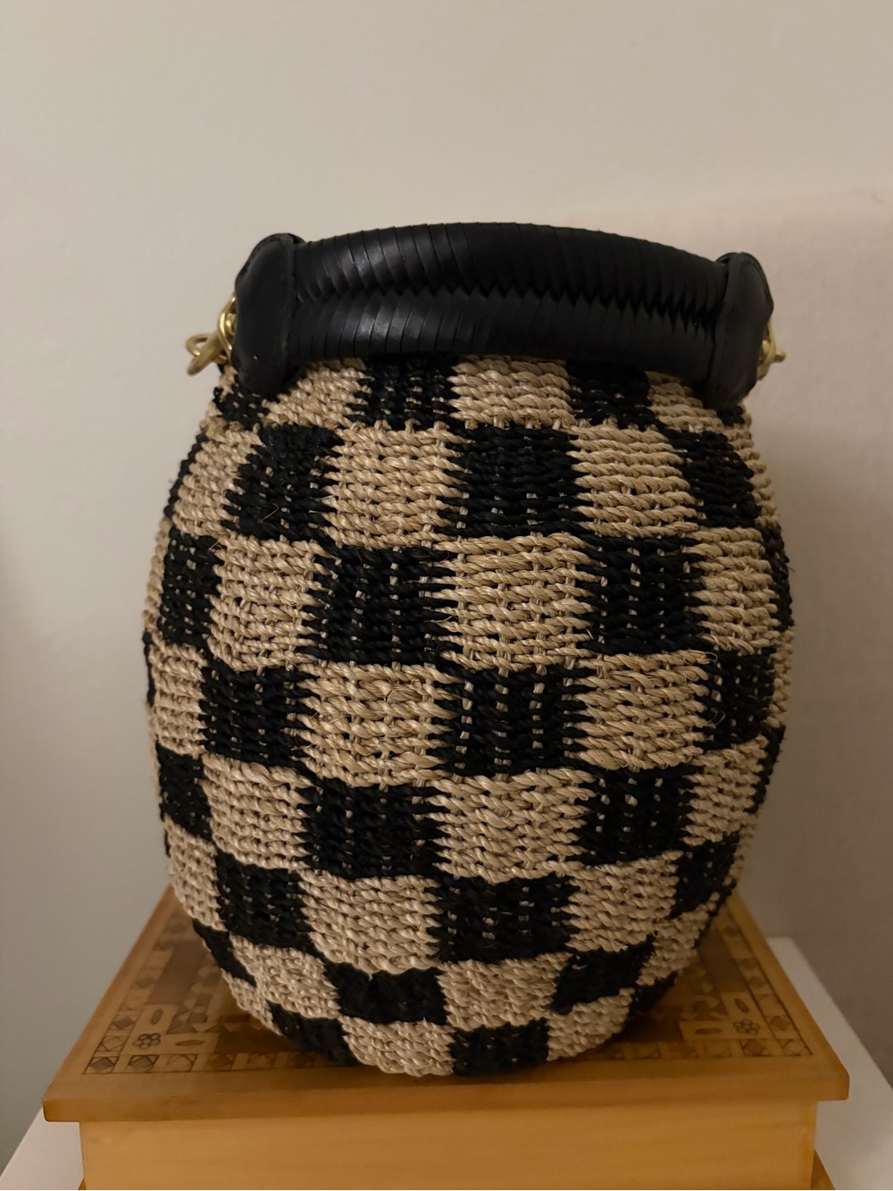 Clare V. Pot de Miel with Black Checker